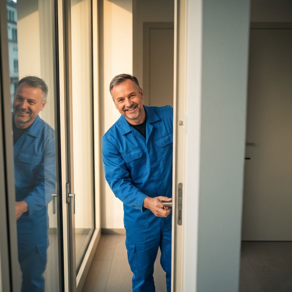 Professioneller Schlüsseldienst bei der Arbeit